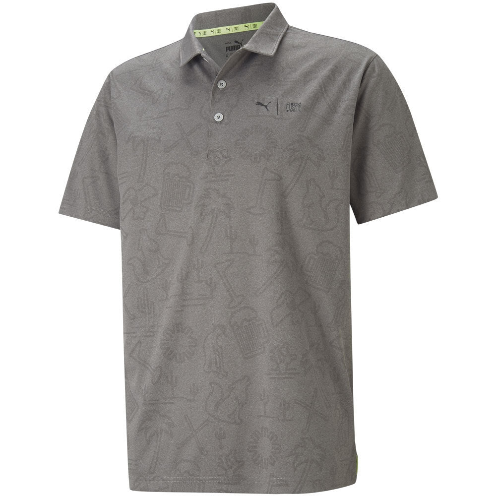Puma First Mile Flash Herrengolfpoloshirt Schlamm-Print