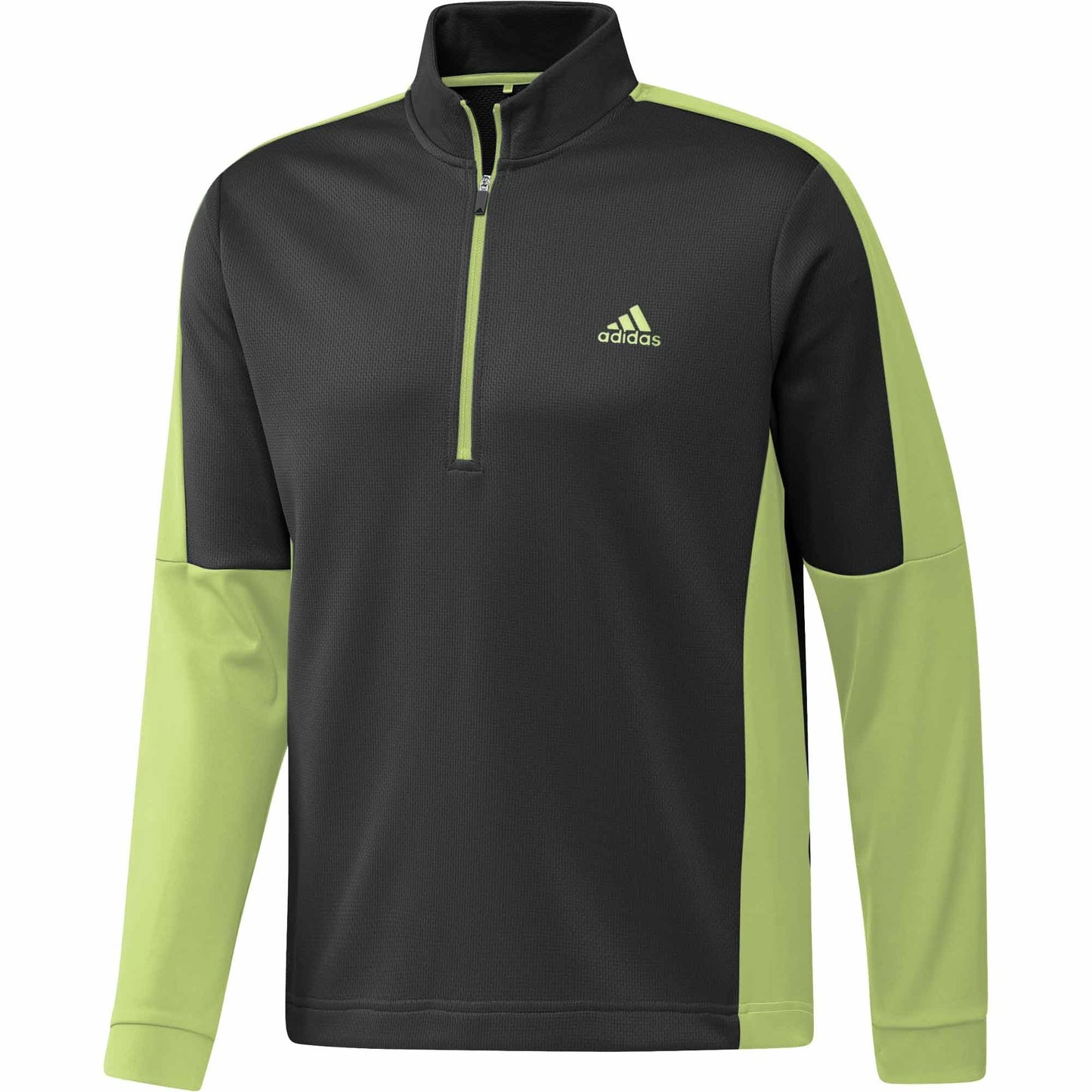 Adidas Color Block 1/4 Zip Herrenpullover Schwarz-Lime