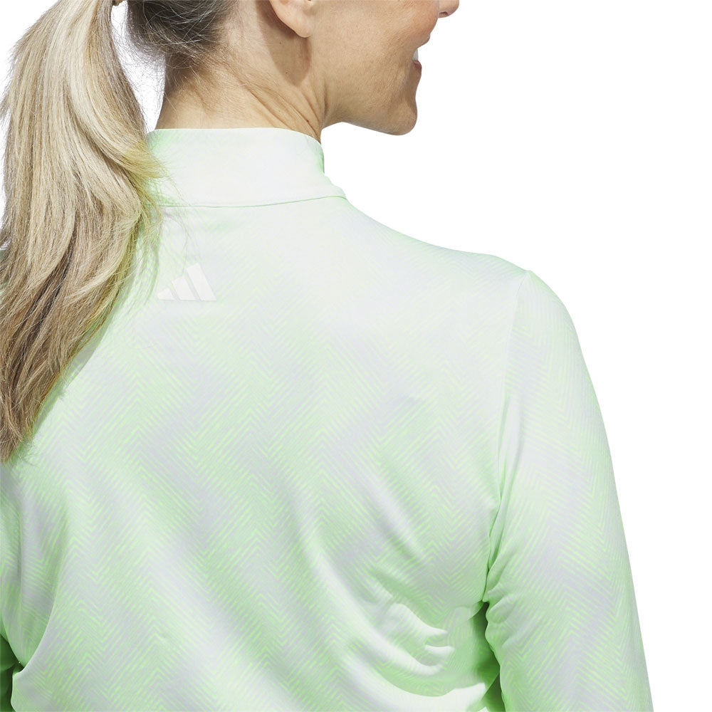 Adidas Ultimate365 Printed Zip Langarm Poloshirt Damen Jade