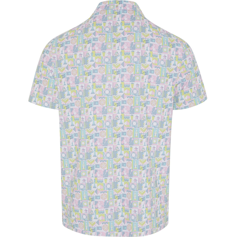 Penguin Pete´s Game Grid Print Herrengolfpoloshirt Print