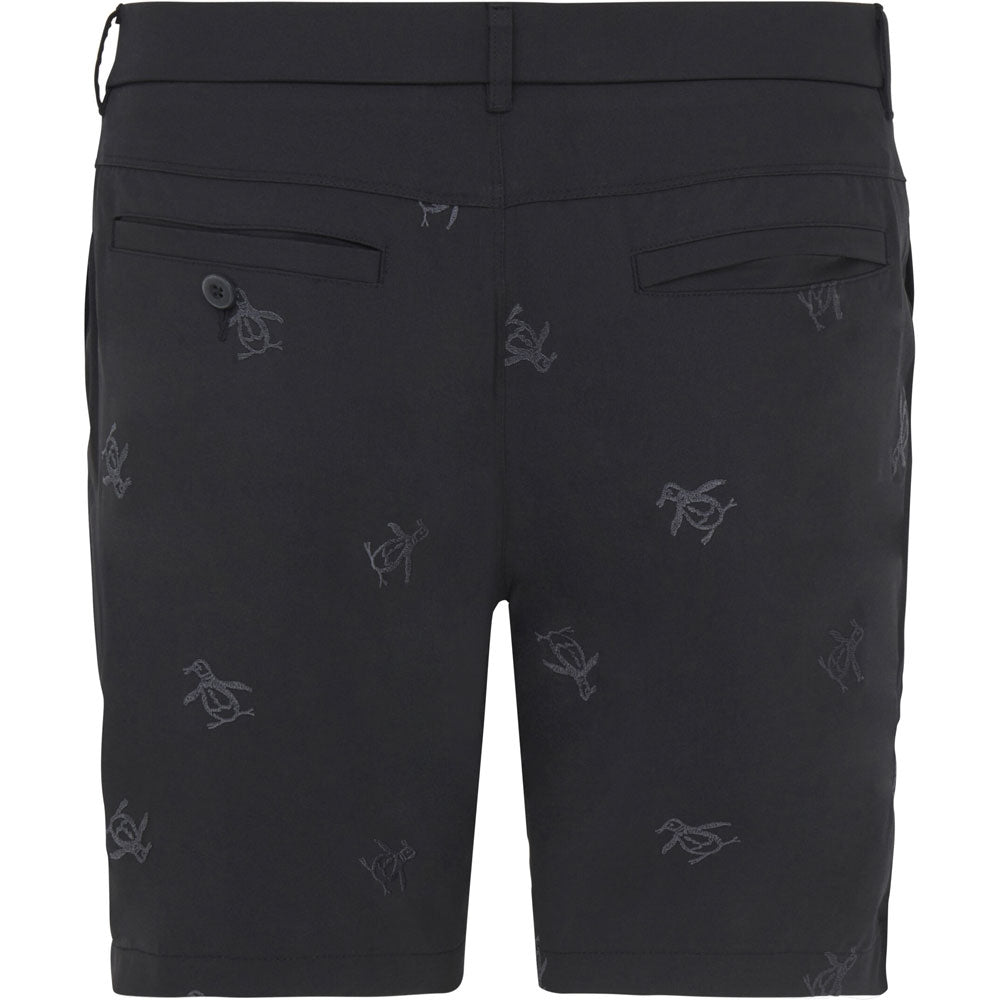 Penguin Pete Embroidered Herrengolfshorts Black