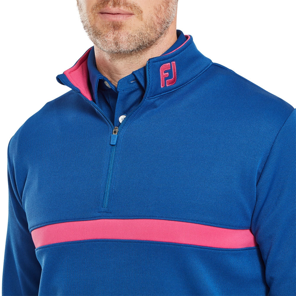 FootJoy Inset Stripe Chill-Out Herrenpullover Blue-Berry