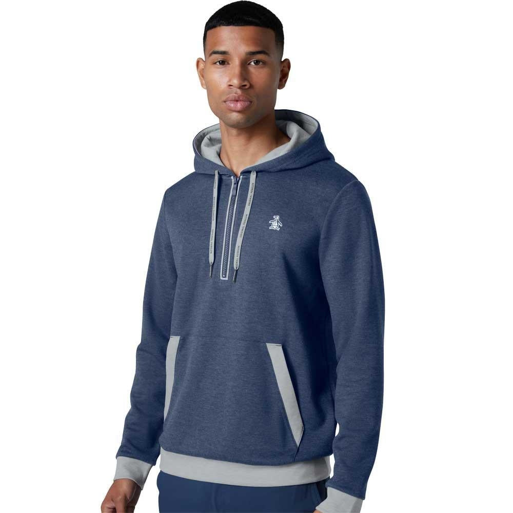 Penguin 1/4 Zip Colour Block Herrenhoodie Navy