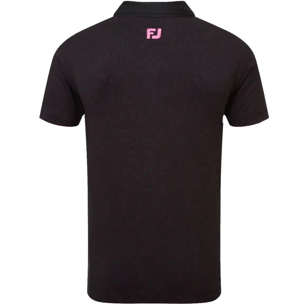 FootJoy Jacquard Dot Herrengolfpoloshirt Black