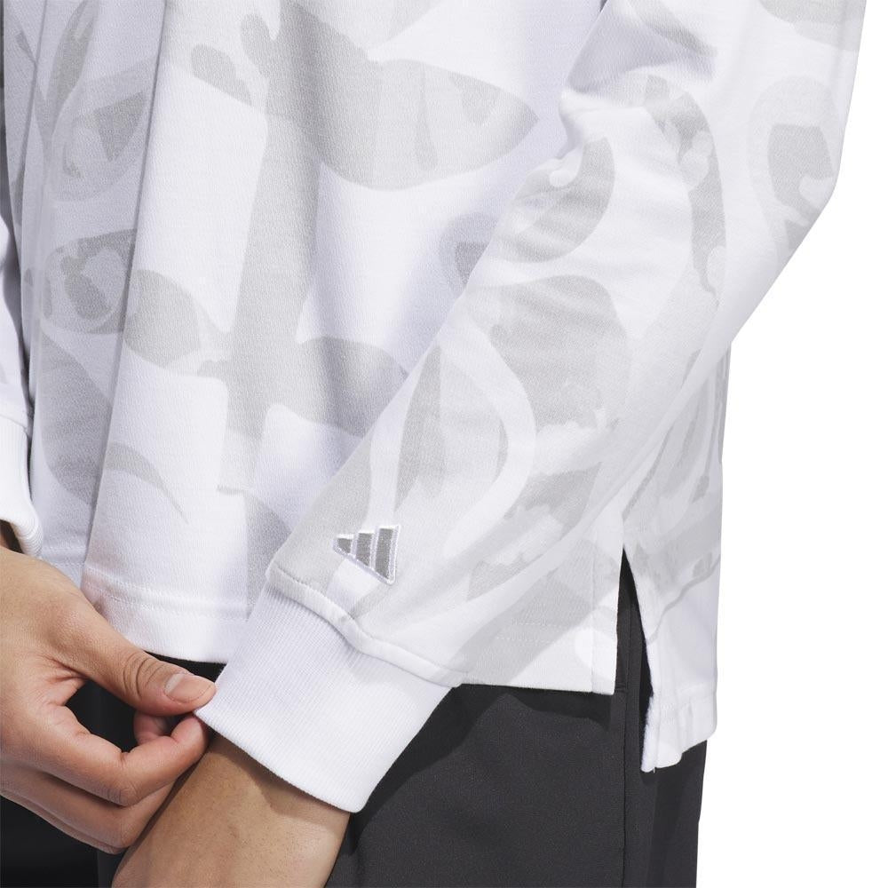 Adidas Go-To Damenlangarmgolfpoloshirt White-Grau