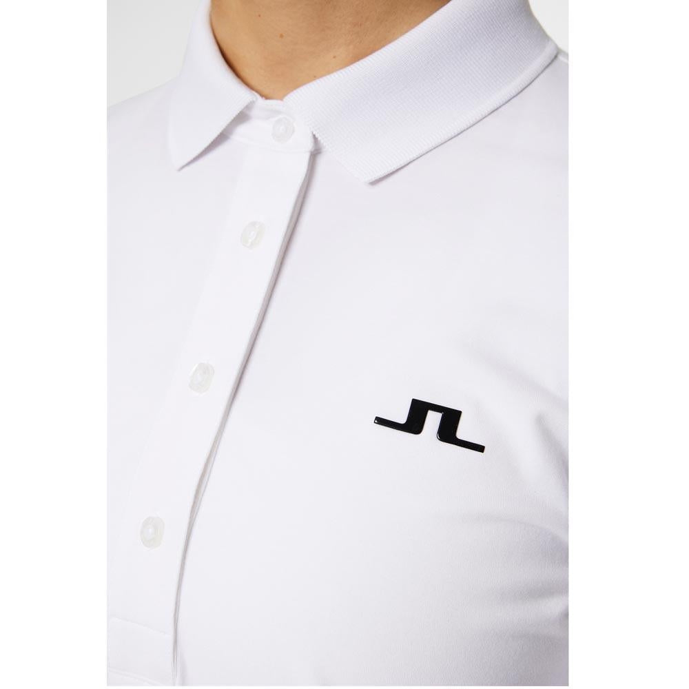 Lindeberg W Flor Langarm Poloshirt Damen White