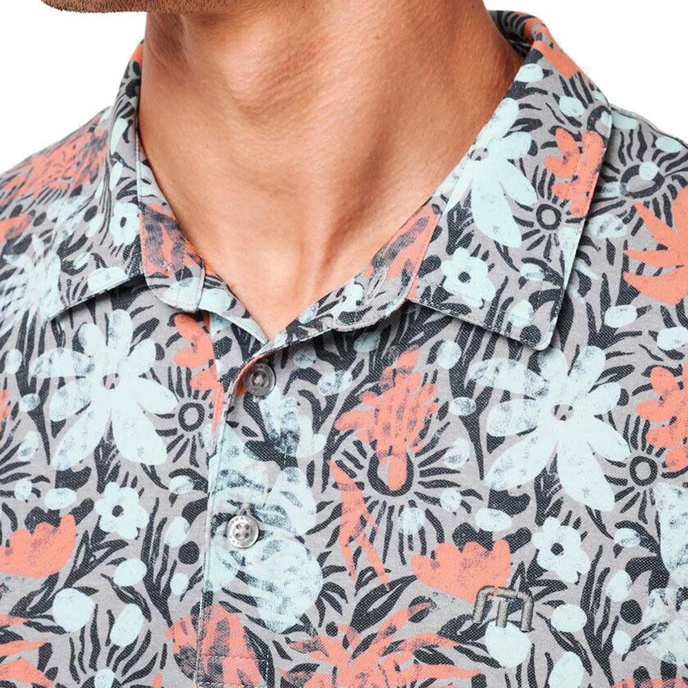 TravisMathew Featherweight Sands Heather Medium Grey Herrengolfpoloshirt