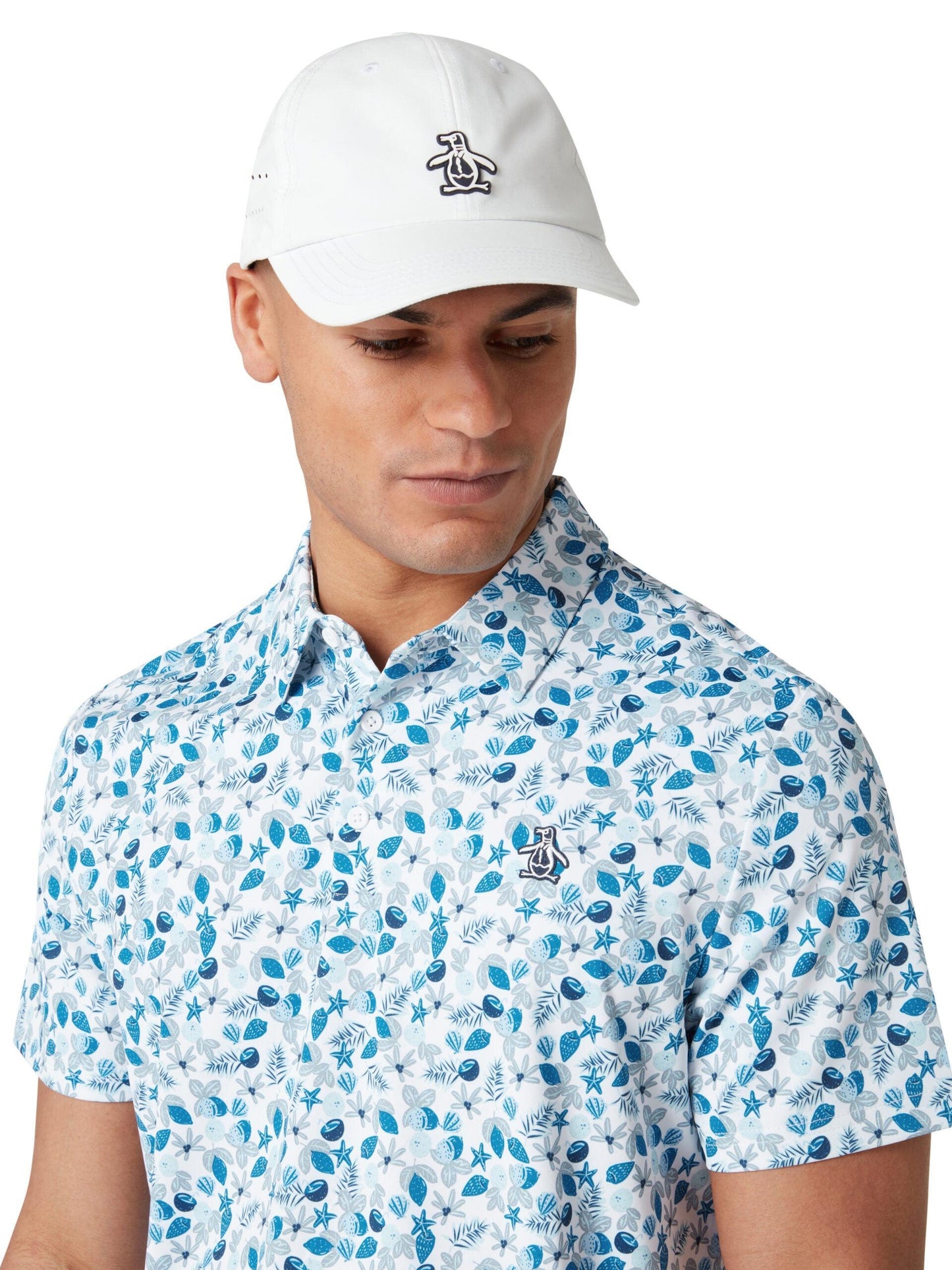 Penguin Pete´s Coconut Caddy Herrengolfpoloshirt Weiss
