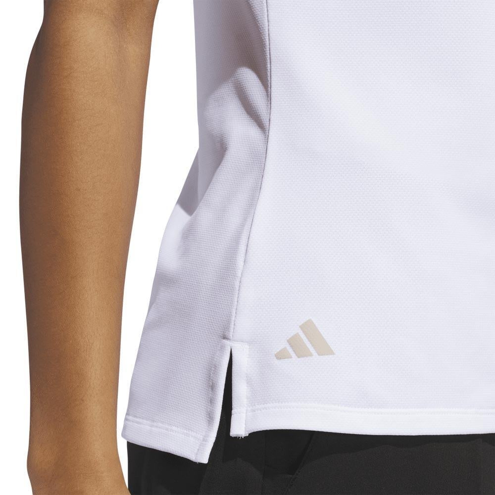 Adidas Ultimate365 Zip Sleeveless Damengolfpoloshirt White