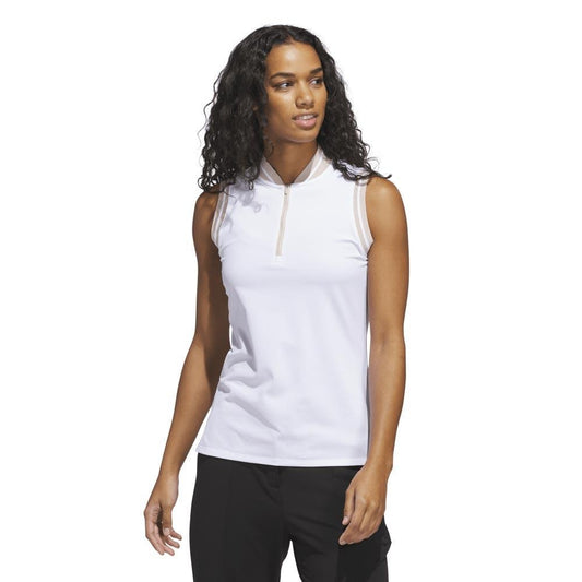 Adidas Ultimate365 Zip Sleeveless Damengolfpoloshirt White