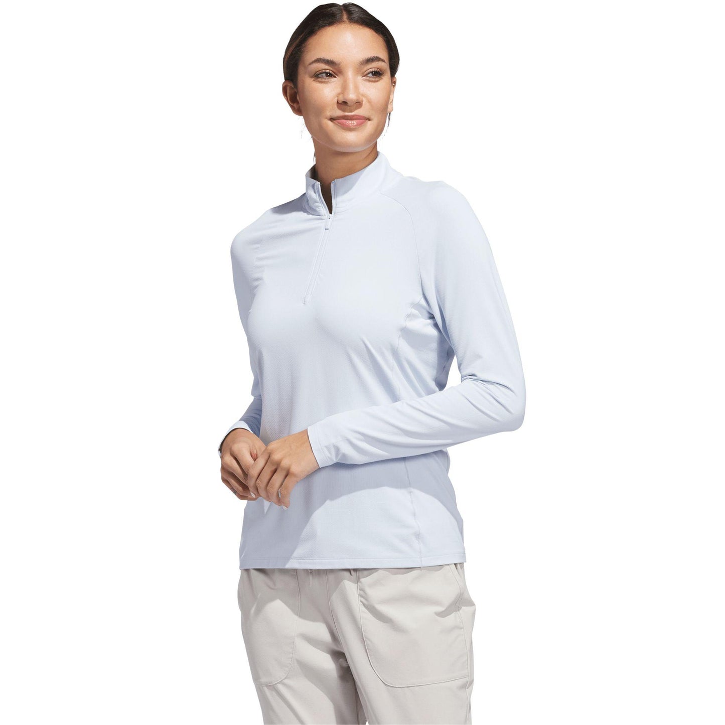adidas Ultimate365 Solid Quarter-Zip Mock Damenpoloshirt clear sky