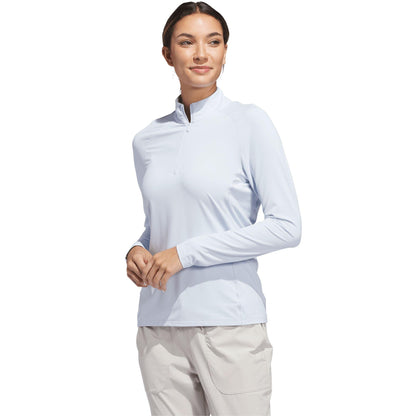 adidas Ultimate365 Solid Quarter-Zip Mock Damenpoloshirt clear sky