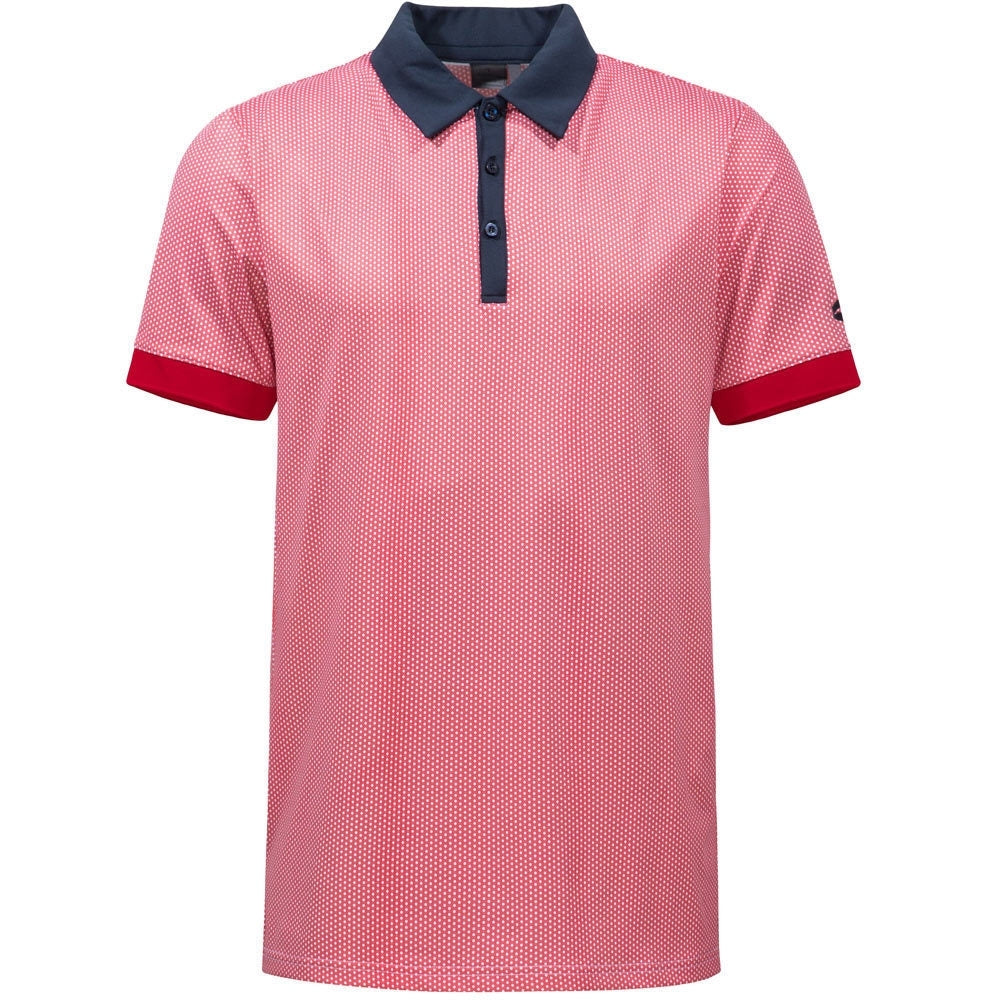 Cross M Dot Herrengolfpoloshirt Rot