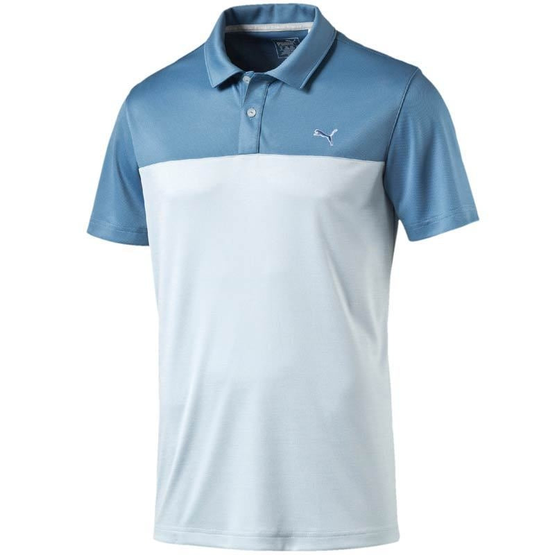Puma SS Tailored Platform Herrengolfpoloshirt Weiss-Blau