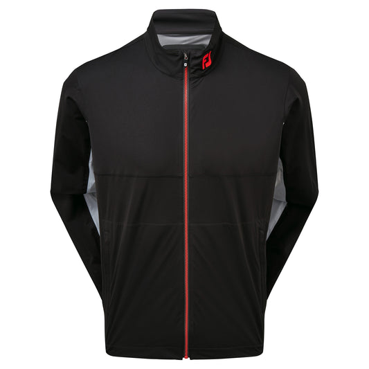FootJoy HydroKnit Herrengolfregenjacke Schwarz-Grau-Rot