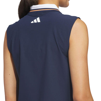 adidas Beyond The Course Twistknit Sleeveless Damenpoloshirt navy