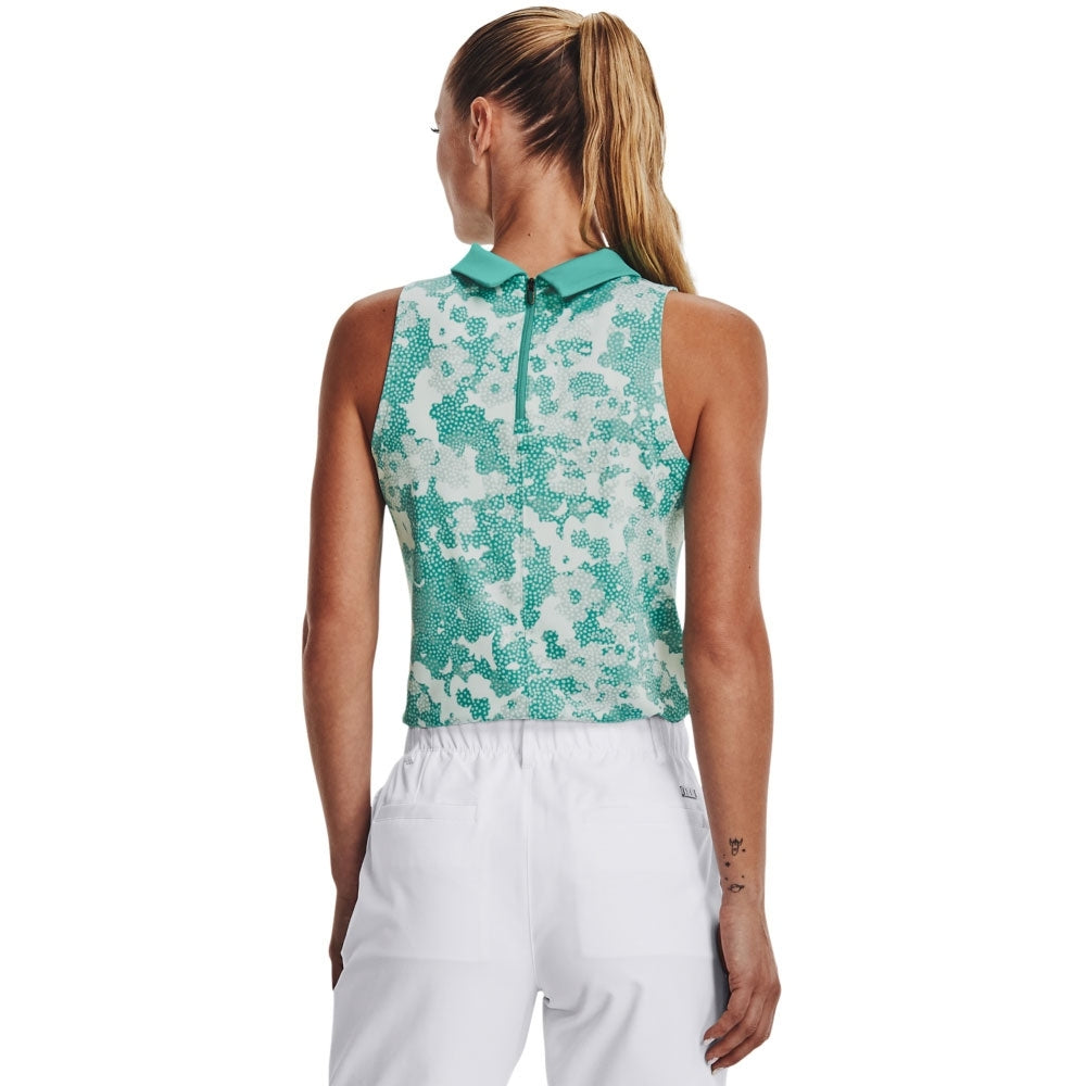 Under Armour Zinger Rise Sleeveless Damengolfpoloshirt Türkis-Grau