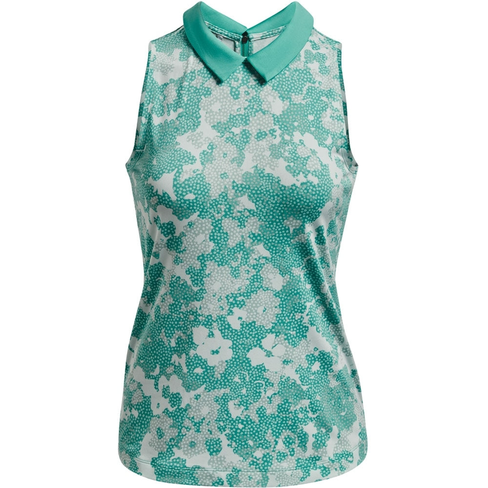 Under Armour Zinger Rise Sleeveless Damengolfpoloshirt Türkis-Grau