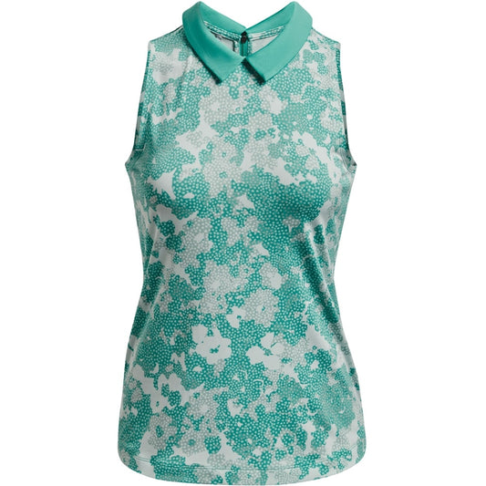 Under Armour Zinger Rise Sleeveless Damengolfpoloshirt Türkis-Grau