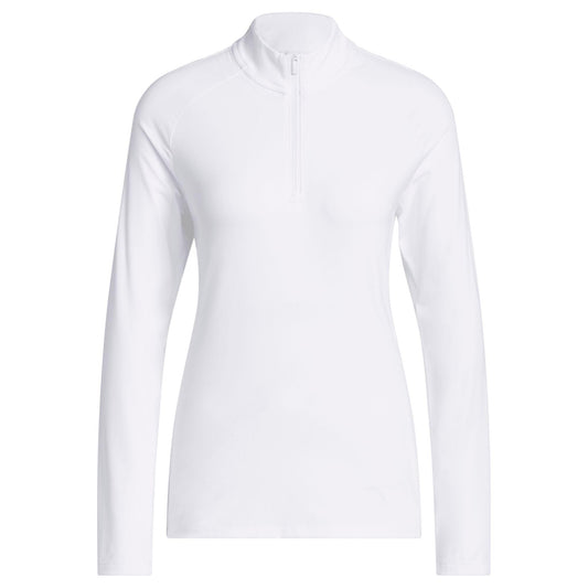 adidas Ultimate365 Solid Quarter-Zip Mock Damenpoloshirt white