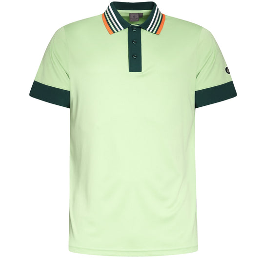 Cross M Stripe Herrengolfpoloshirt Hellgrün