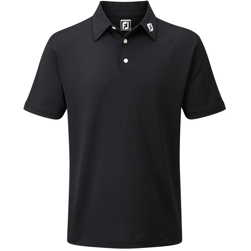 FootJoy Stretch Pique Solid Herrengolfpoloshirt Schwarz