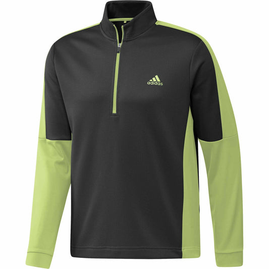 Adidas Color Block 1/4 Zip Herrenpullover Schwarz-Lime