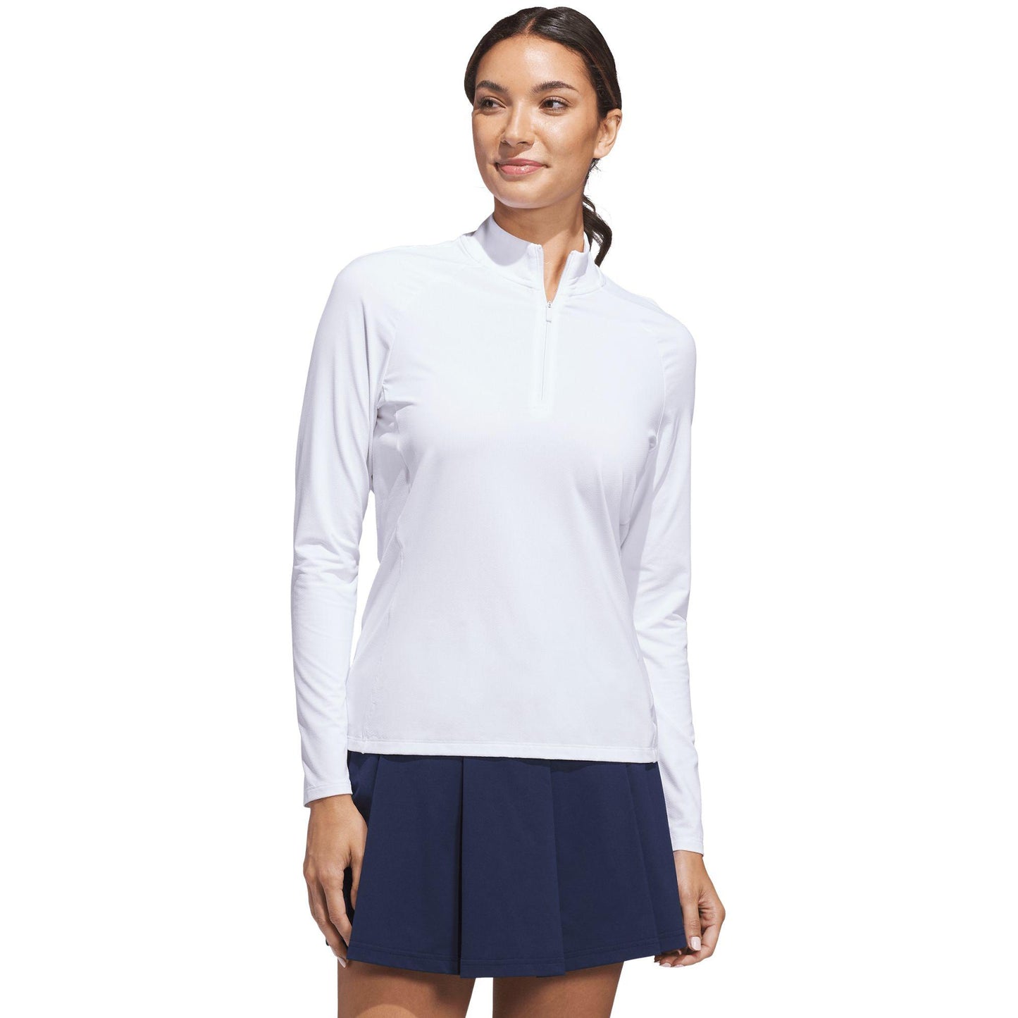 adidas Ultimate365 Solid Quarter-Zip Mock Damenpoloshirt white