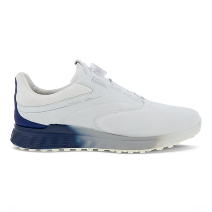 Ecco Golf S-Three BOA Herrengolfschuhe Weiss-Blau