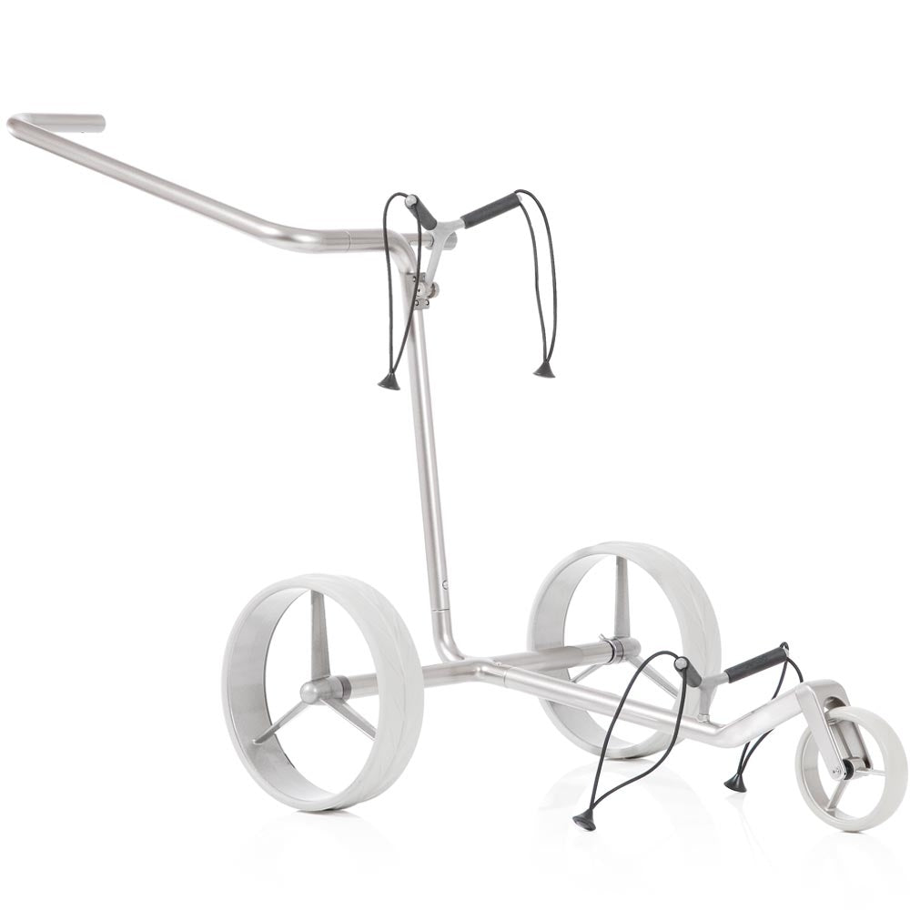 JuStar Carbon Light Elektrotrolley mit Tragetasche, Scorekartenhalter und Schirm