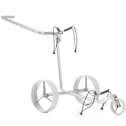 JuStar Carbon Light Elektrotrolley mit Tragetasche, Scorekartenhalter und Schirm