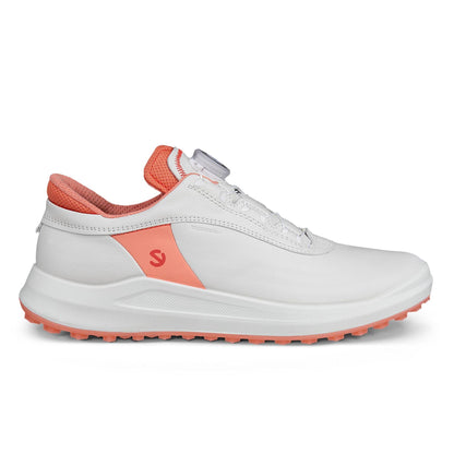 Ecco Core BOA Damen Golfschuhe weiß-coral