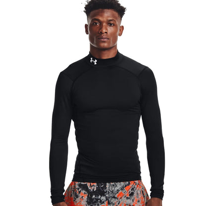 Under Armour UA Comp Mock Langarm Shirt Herren Schwarz