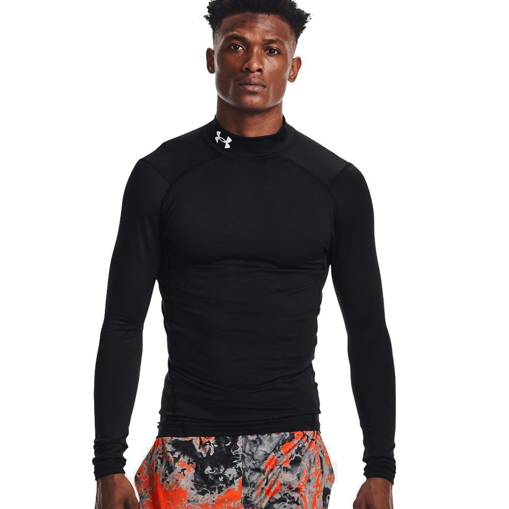 Under Armour UA Comp Mock Langarm Shirt Herren Schwarz