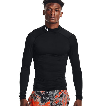 Under Armour UA Comp Mock Langarm Shirt Herren Schwarz