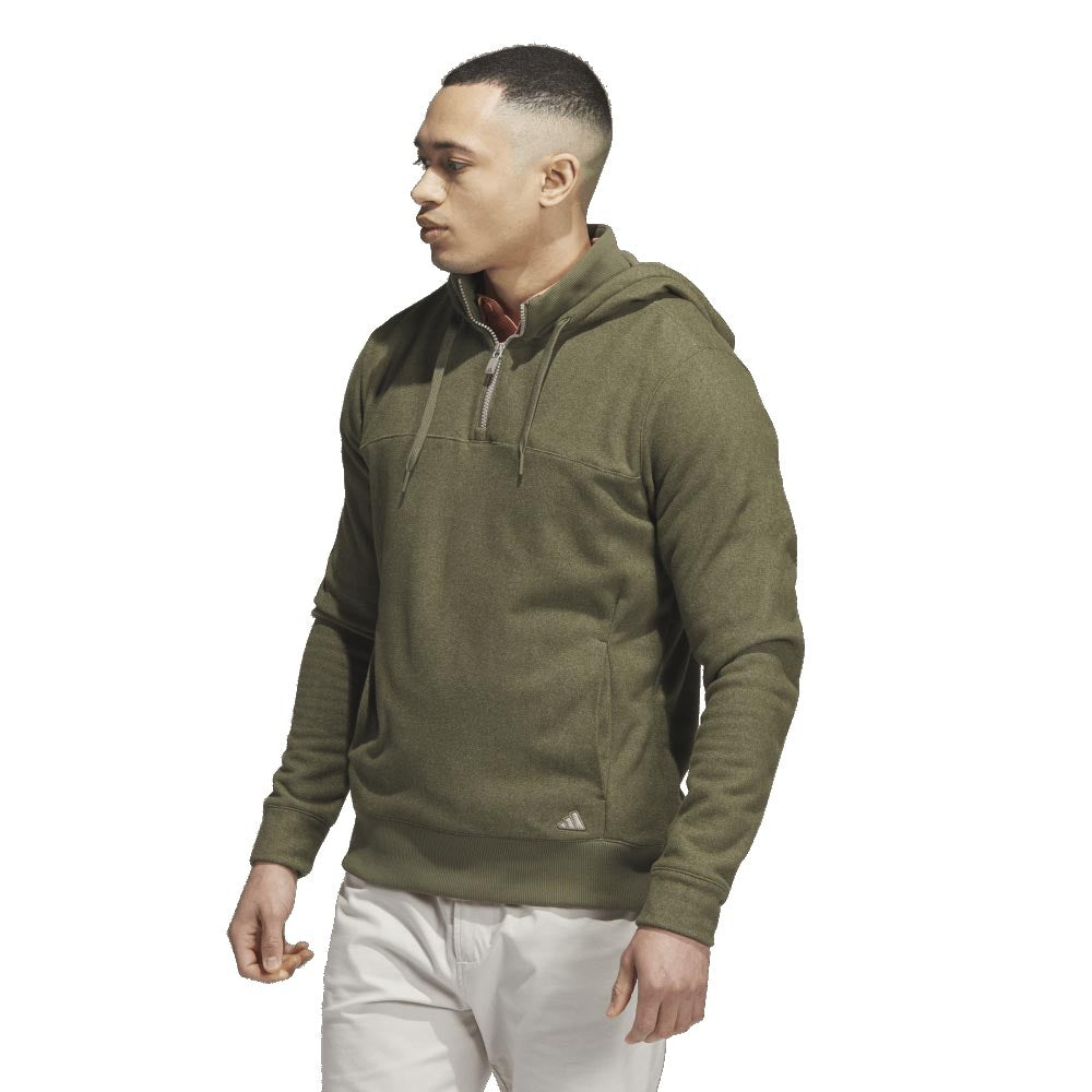 Adidas Quarter Zip Hoodie Herrengolfpullover Olive