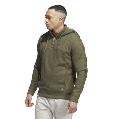 Adidas Quarter Zip Hoodie Herrengolfpullover Olive