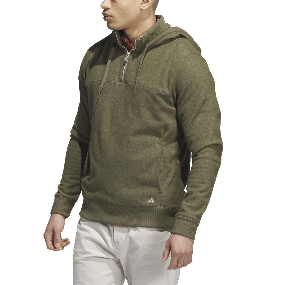 Adidas Quarter Zip Hoodie Herrengolfpullover Olive
