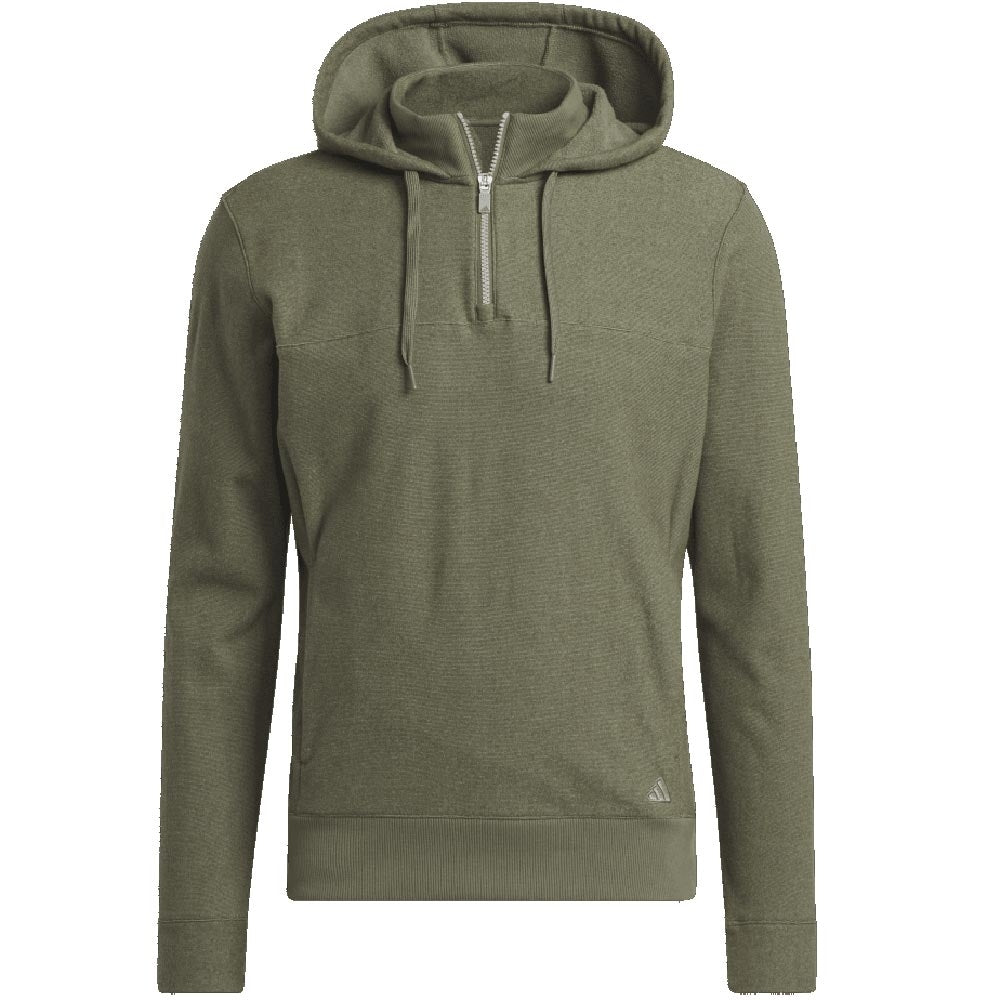 Adidas Quarter Zip Hoodie Herrengolfpullover Olive