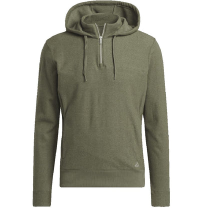 Adidas Quarter Zip Hoodie Herrengolfpullover Olive