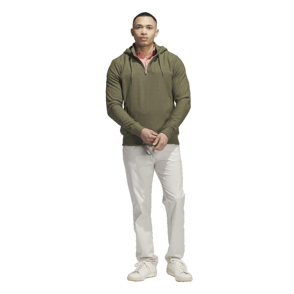 Adidas Quarter Zip Hoodie Herrengolfpullover Olive