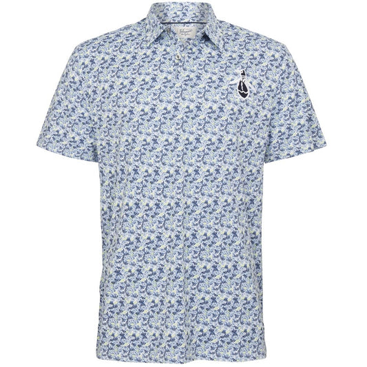 Penguin Umbrella Print Herrengolfpoloshirt Weiss-Print