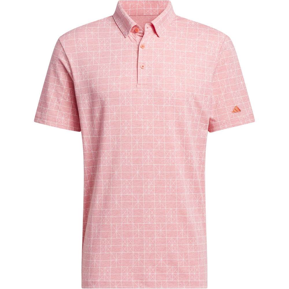 Adidas Go-To Printed Herrengolfpoloshirt Rot