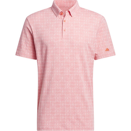 Adidas Go-To Printed Herrengolfpoloshirt Rot