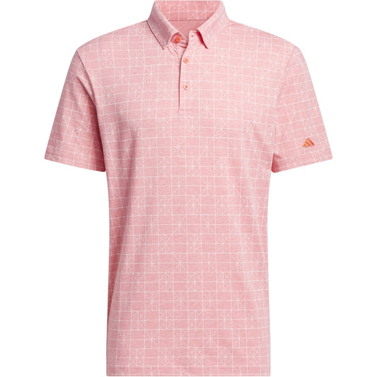 Adidas Go-To Printed Herrengolfpoloshirt Rot