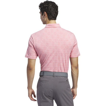 Adidas Go-To Printed Herrengolfpoloshirt Rot