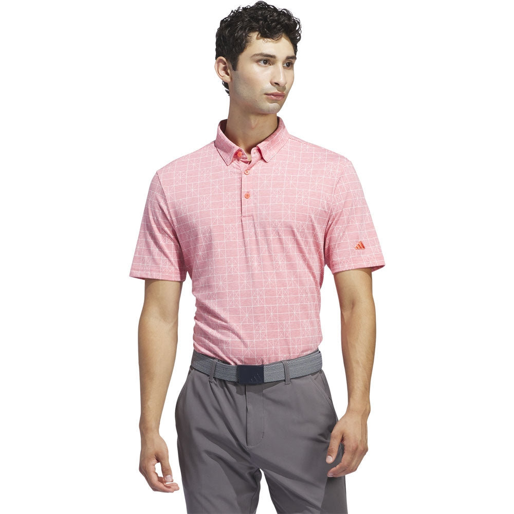 Adidas Go-To Printed Herrengolfpoloshirt Rot