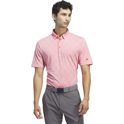 Adidas Go-To Printed Herrengolfpoloshirt Rot