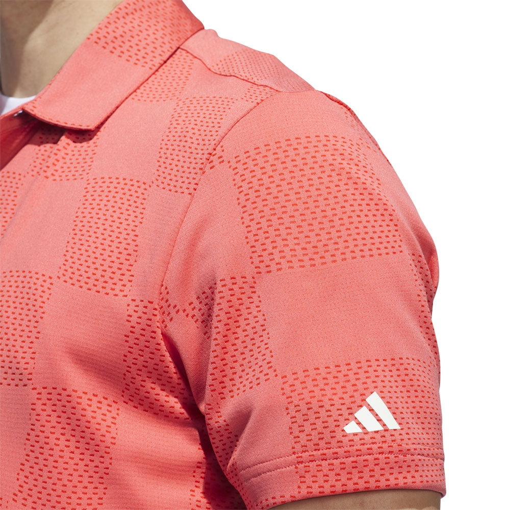 Adidas Textured Herrengolfpoloshirt Rot