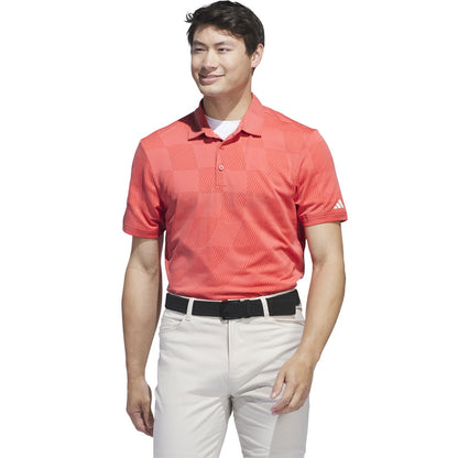 Adidas Textured Herrengolfpoloshirt Rot